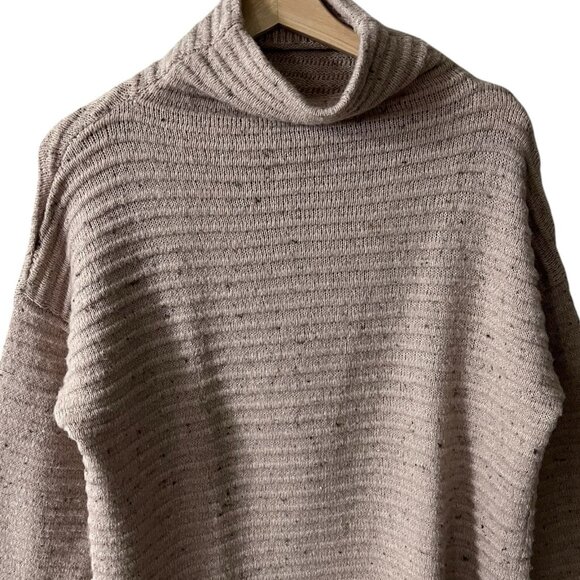 Madewell Belmont Sweater Size Medium Wool Donegal Blush Mock Neck Speckled K5426 - Picture 5 of 9